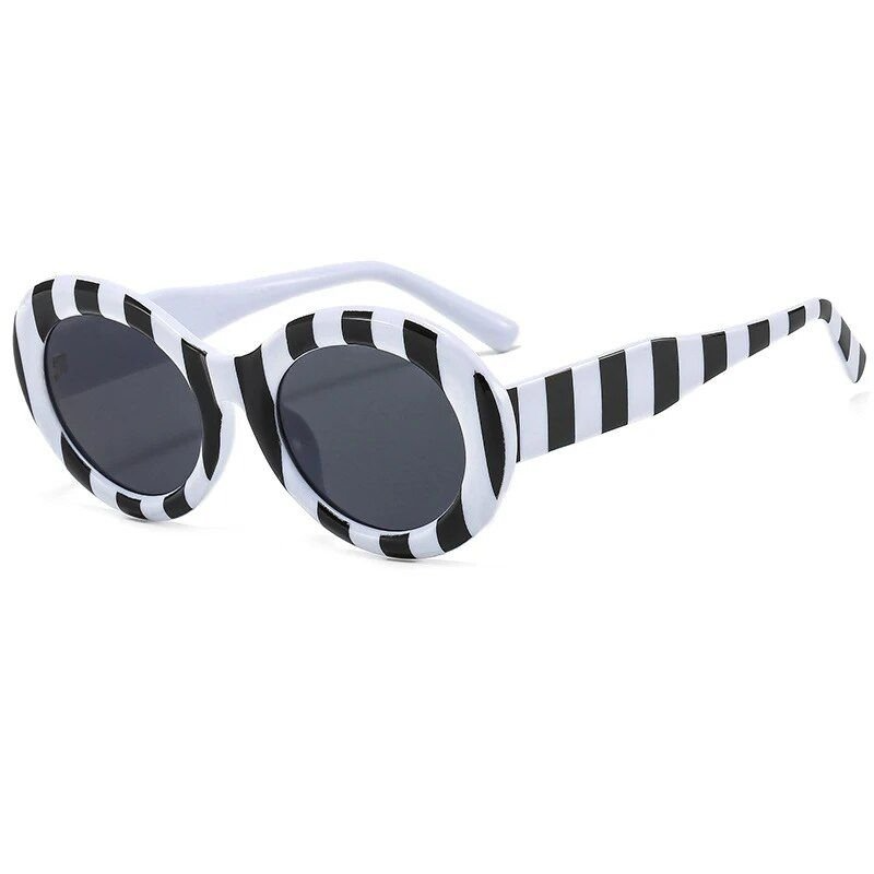 Retro Zebra Stripes Oval Sunglasses