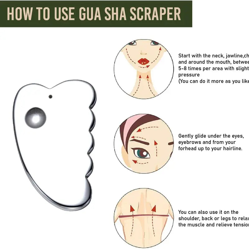 1PCS Terahertz Stone Gua Sha Facial Tool Natural Terahertz Gua Sha Board for SPA Therapy Trigger Point Treatment and Mitigation Deep Tissue of Tensions and Stress