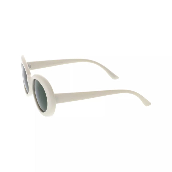 White & Green Women’s Retro Oval Sunglasses