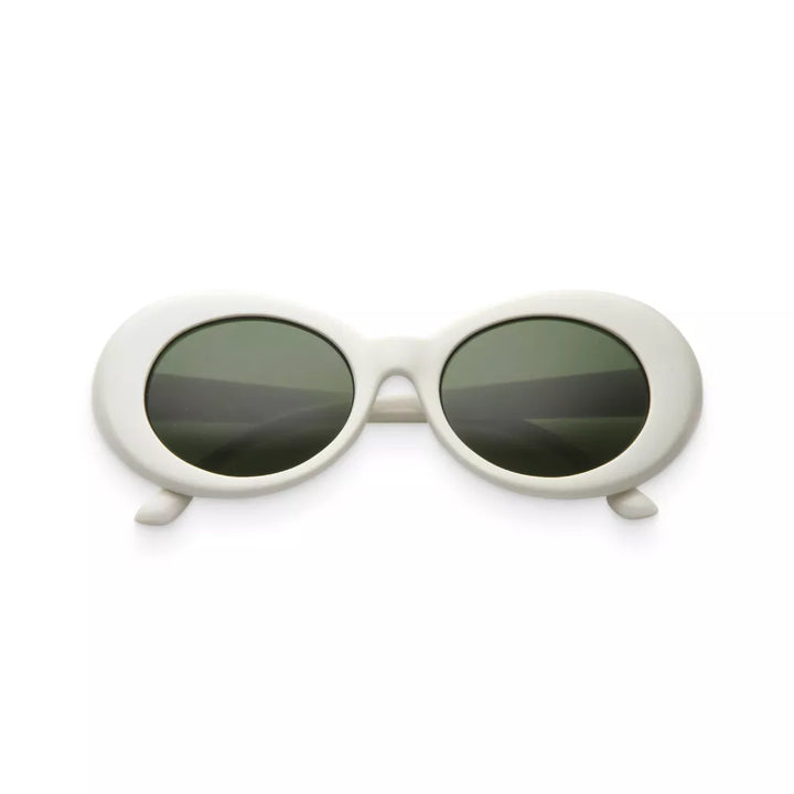 White & Green Women’s Retro Oval Sunglasses