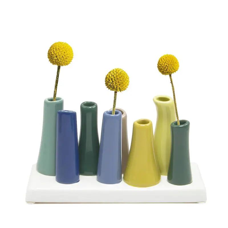 Pooley Ceramic Flower Vase, Colorful Home Decoration, Perfect for Propagations and Cut Flowers