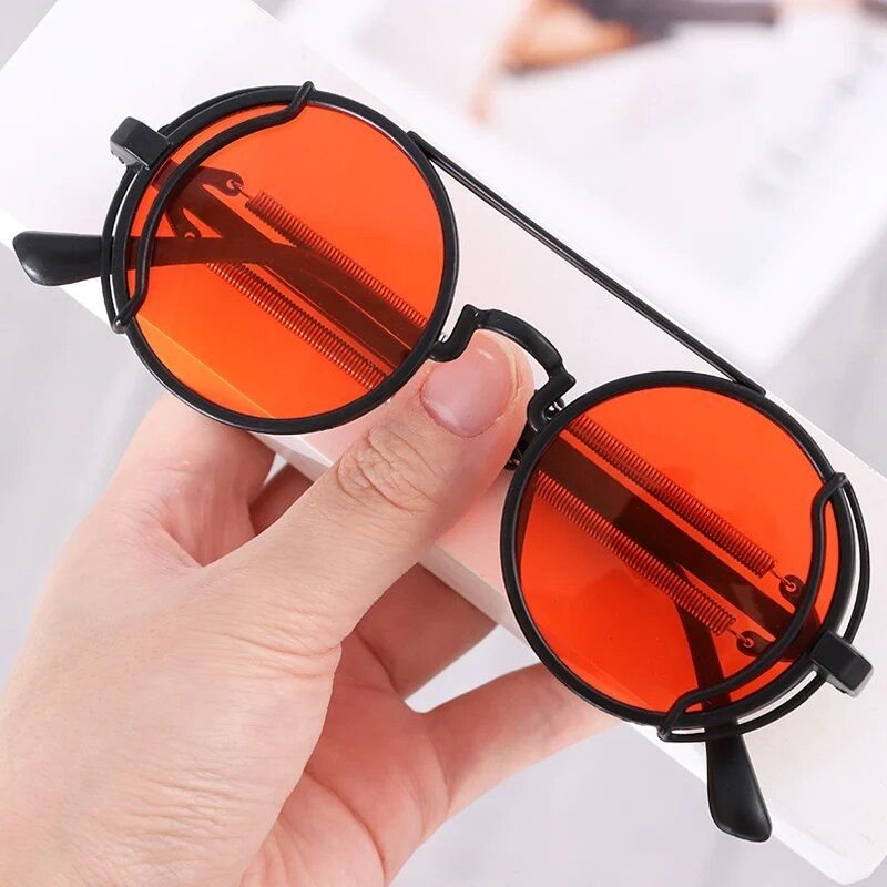 Chic Punk-Style Round Sunglasses