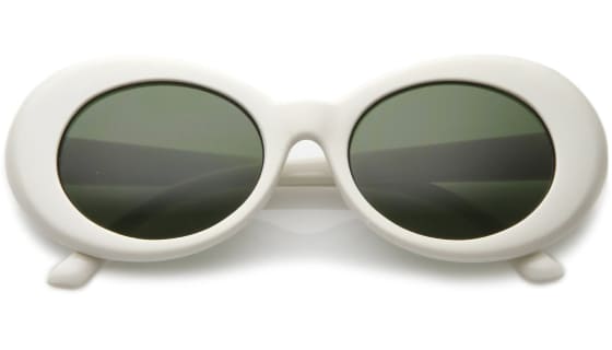 White & Green Women’s Retro Oval Sunglasses