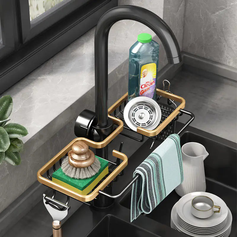 Sink Drain Kitchen Storage Faucet Rack