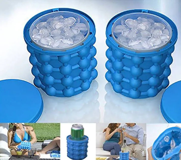 Silicone Mold Ice Cube Maker Portable Bucket