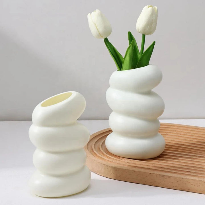 Spiral White Vase Nordic Creative Flower Arrangement