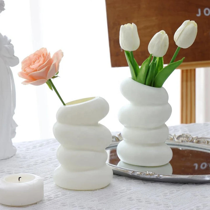 Spiral White Vase Nordic Creative Flower Arrangement