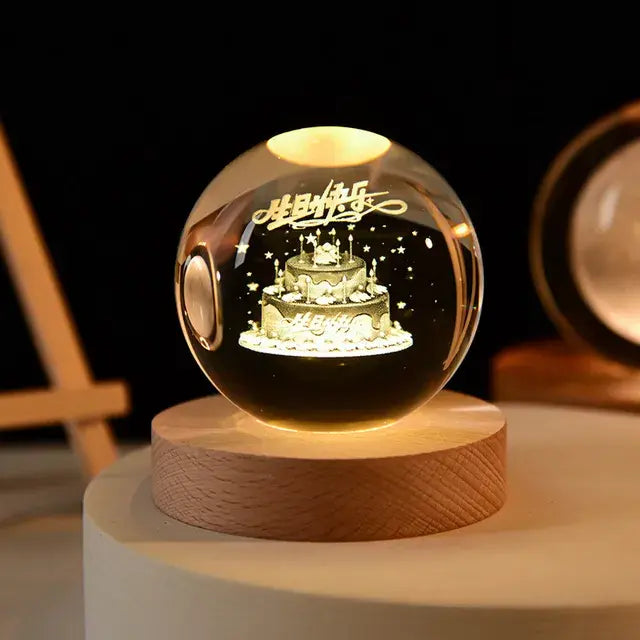 3D Night Galaxy Crystal Ball lamp