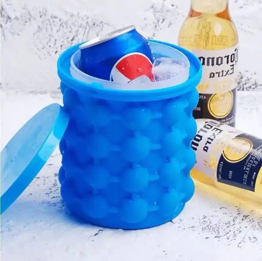 Silicone Mold Ice Cube Maker Portable Bucket