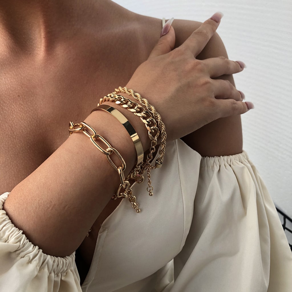 Gold Bracelet Set 