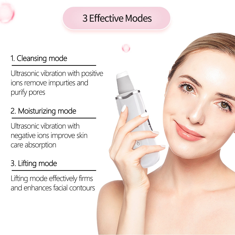 Rechargeable Ultrasonic Facial Skin Cleansing Scrubber - Bluemoon Allure