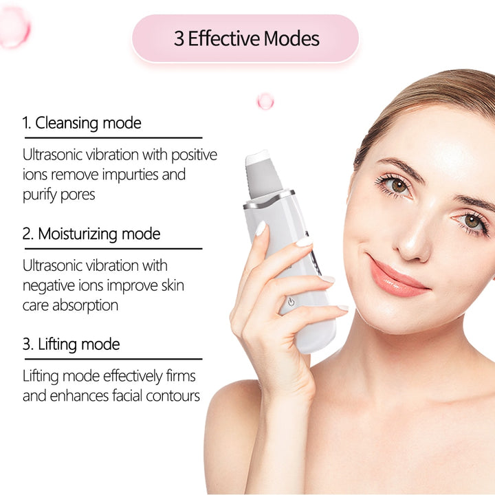 Rechargeable Ultrasonic Facial Skin Cleansing Scrubber - Bluemoon Allure