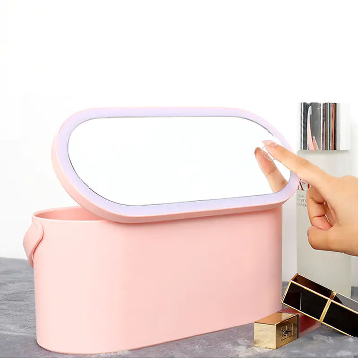 Makeup Organizer Box with LED mirror