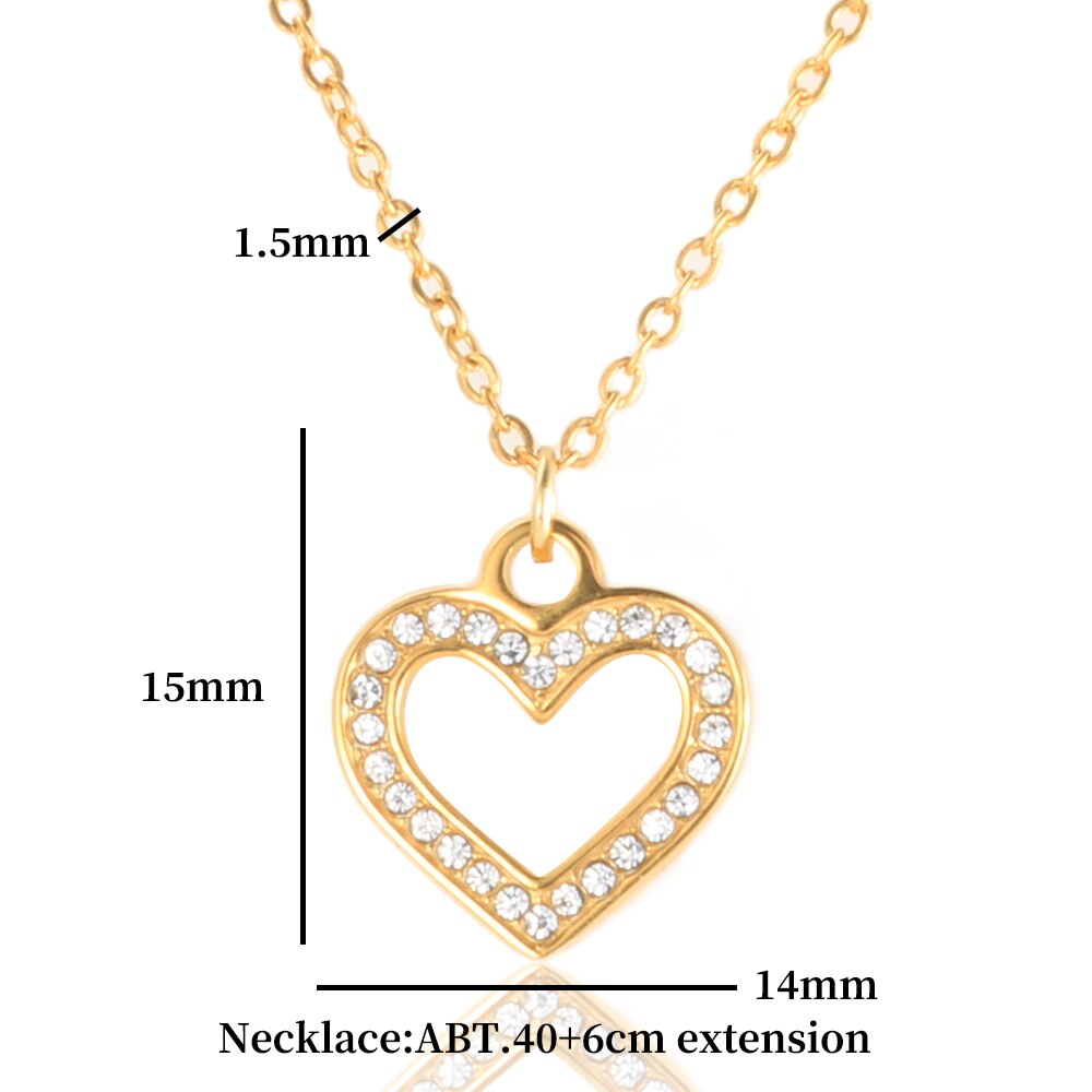 Fashion Love Heart Cubic Zirconia Pendant Necklace