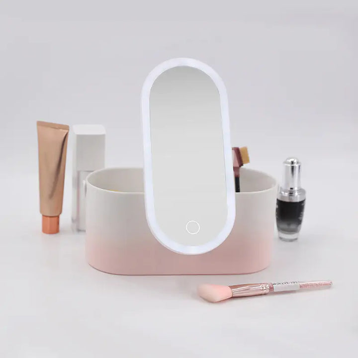 Makeup Organizer Box with LED mirror